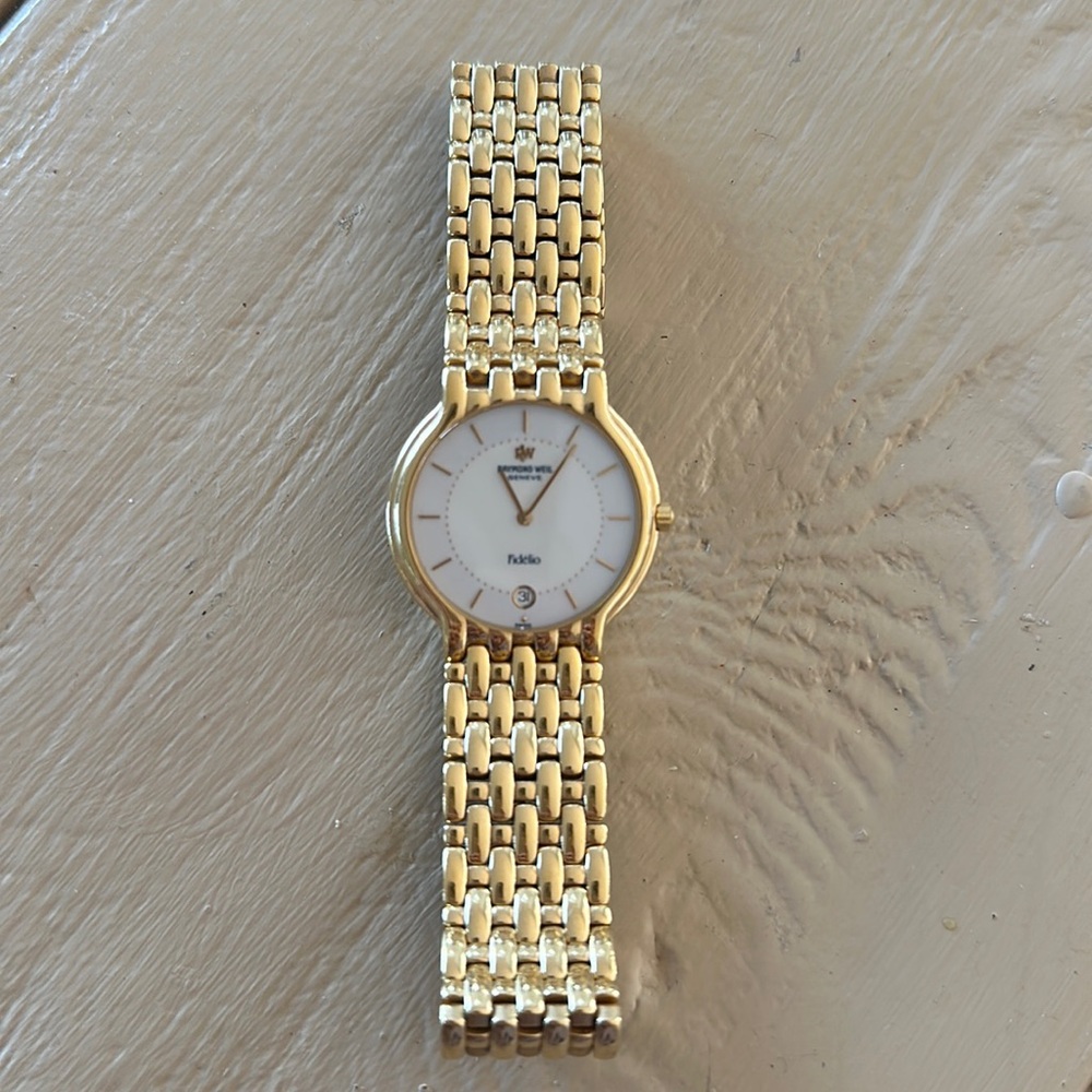 Raymond Weil 18k gold electroplate watch